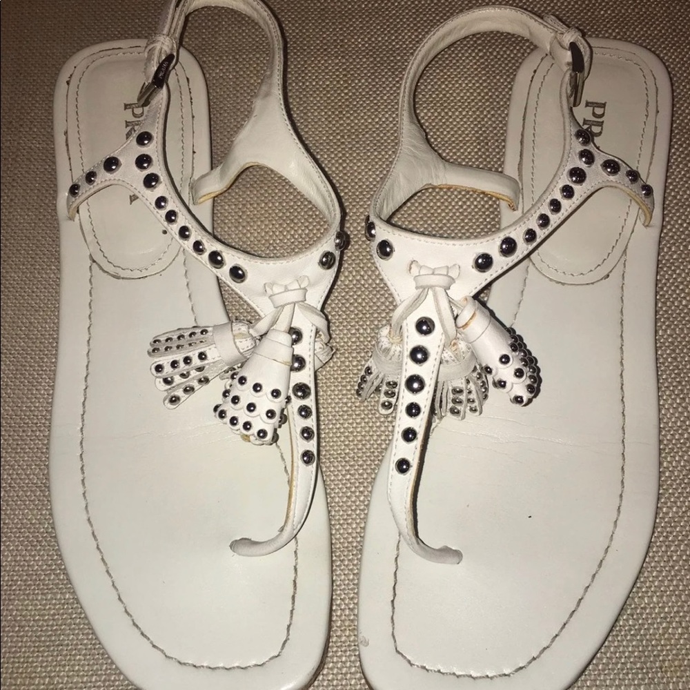 PRADA LACCA TASSEL SANDALS  SOLD OUT